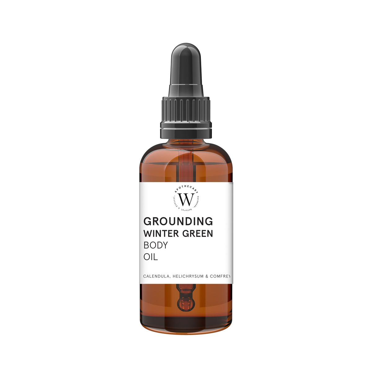 GROUNDING WINTER GREEN BODY OIL - With Calendula, Helichrysum & Comfrey - WONDERVELD APOTHECARY